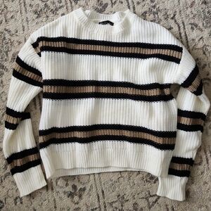 Striped White and Black Sweater